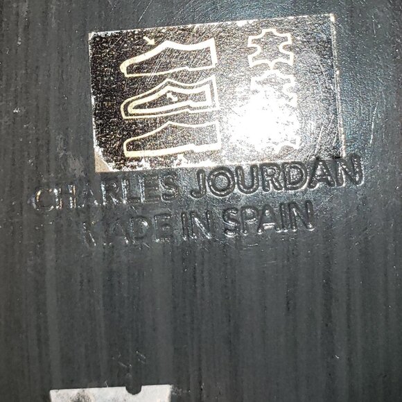 Charles Jourdan Black Suede Mules with Jeweled Accent Size 10B - Picture 4 of 8